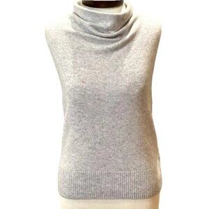 Rachel Zoe Grey Medium Sleeveless 100% Cashmere Sweater Tank Cowl Neck